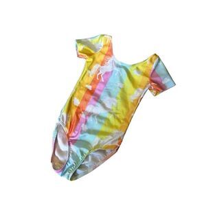 One piece pink & yellow unicorn leotard Size 3-4 Years